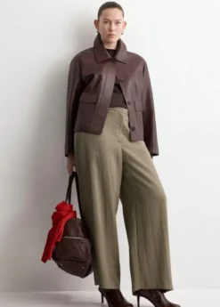 High-waisted lyocell trousers