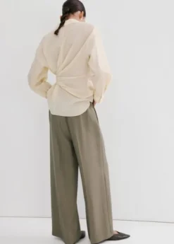 High-waisted lyocell trousers