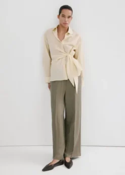 High-waisted lyocell trousers