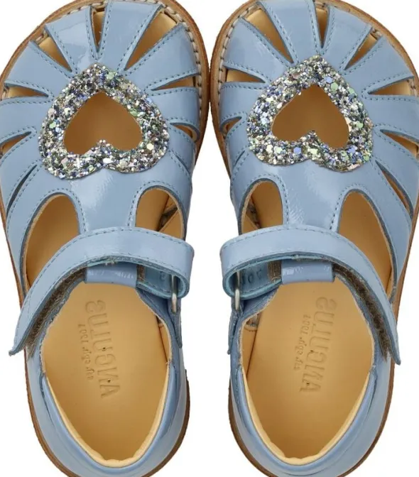 Hjertesandal med glitter hjerte