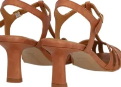 Højhælet sandal med smuk organisk frontdetalje
