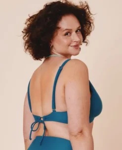 Istana draperet bikini top - Teal