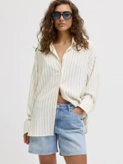 JXALMIRA LINEN BLEND LS SHIRT WVN L