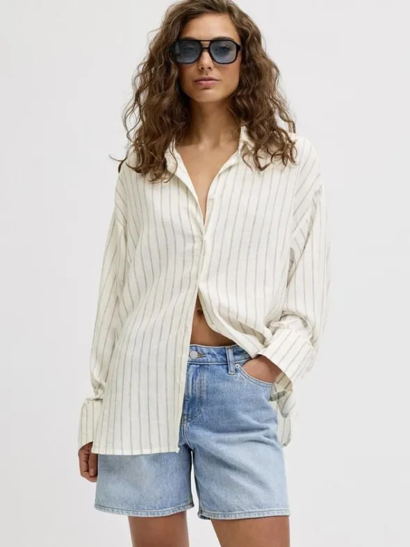 JXALMIRA LINEN BLEND LS SHIRT WVN L