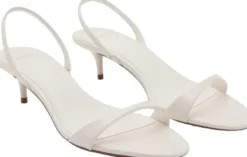 Kitten-heel sandals with strap