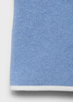 Knitted cotton blend top with contrasting trim