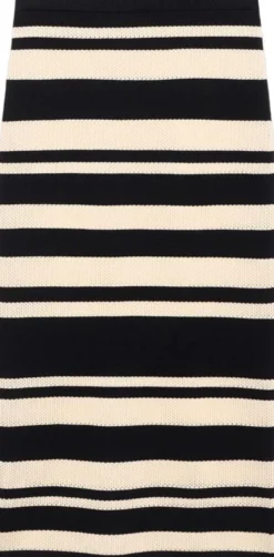 Knitted midi skirt with stripes