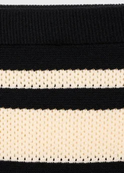 Knitted midi skirt with stripes