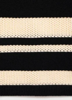Knitted midi skirt with stripes