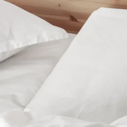 Økologisk H-split lagen, percale - GOTS, hvid