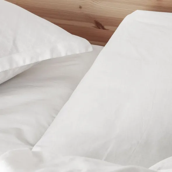 Økologisk H-split lagen, percale - GOTS, hvid