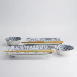 Kotobuki Sushi Giftset 6pcs Kikko 20.5x13.2x2. 2cm & 9.3x3. 2c