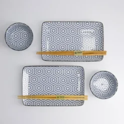 Kotobuki Sushi Giftset 6pcs Kikko 20.5x13.2x2. 2cm & 9.3x3. 2c