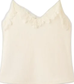 Lace detail knit top
