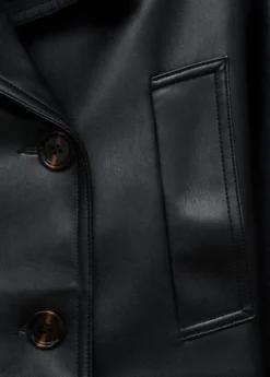 Leather effect crop jacket