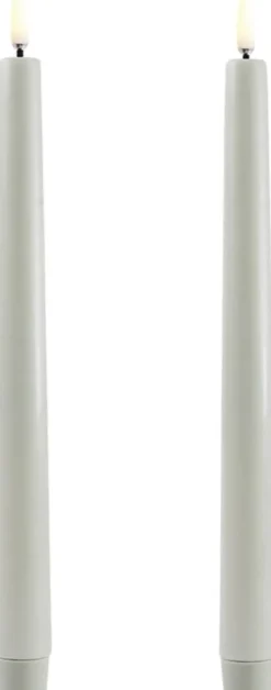 LED taper candle, Dusty green