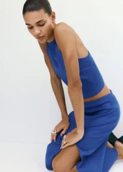 Linen cotton halter top