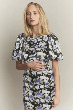 Lisbon Print Puff Dress