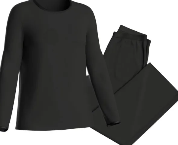 Long pyjama set with elastic waistband