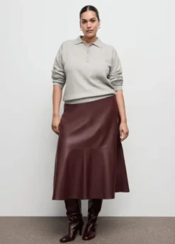 Long-sleeved polo-neck sweater