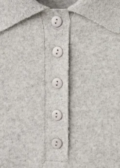 Long-sleeved polo-neck sweater