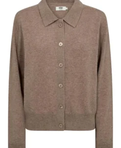 Mabel 15 Langærmede polo strikcardigan - 100% Cashmere