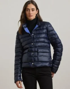 Metallic Quilted Down Coat