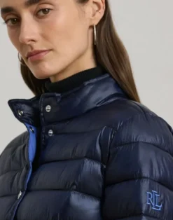 Metallic Quilted Down Coat