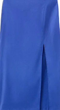 Midi skirt in a linen-cotton blend