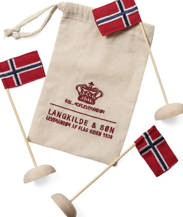 Mini bordflag med Norske flag