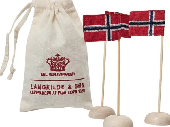 Mini bordflag med Norske flag