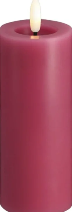 Moods & More - LED Pillar Candles, Silk, Melted, Vintage rose, 49x125