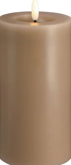 Moods & More - LED Pillar Candles, Silk, Melted, Sand, 74x150 mm