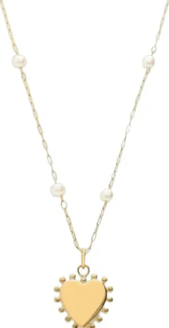 Necklace mini pearl & heart