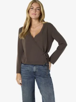 NMSHYLA L/S V-NECK TIE KNIT CARDIGA