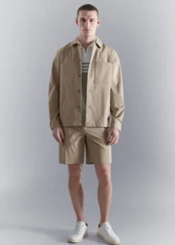 Non-iron overshirt pocket