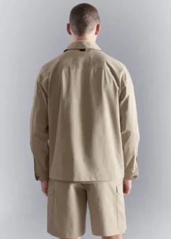 Non-iron overshirt pocket