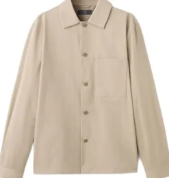 Non-iron overshirt pocket