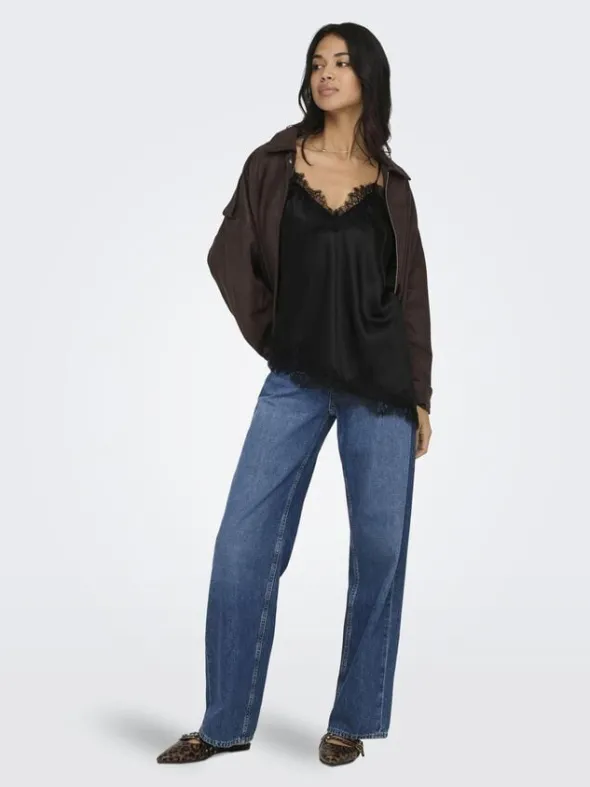 ONLBELLA STRAP SATIN LACE TOP WVN E