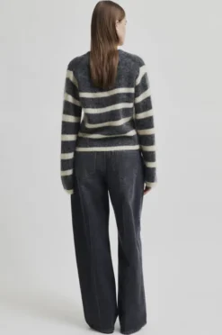 Ovalis Mohair Blend Knit Wide Sleeve Cardigan