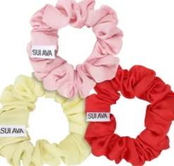 3-Pack Ruched Ribbon Scrunchies