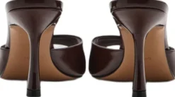Patent leather high-heeled sandals