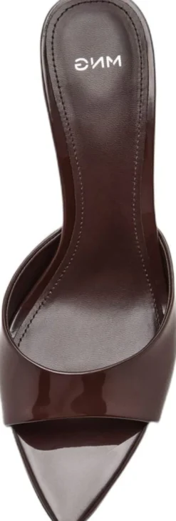 Patent leather high-heeled sandals