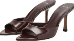 Patent leather high-heeled sandals