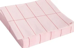 Pattern Napkins-Set of 20 Lunch-Light pink and red grid