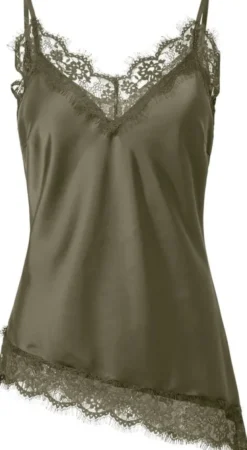 PCNOMI STRAP SATIN LACE TOP WVN