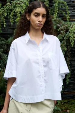 Poplin curved hem shirt - Berte