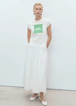 Printed cotton-blend t-shirt