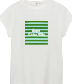 Printed cotton-blend t-shirt