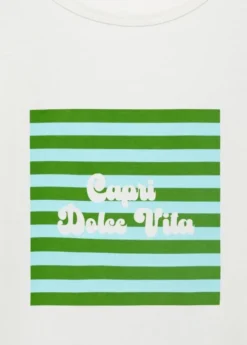 Printed cotton-blend t-shirt